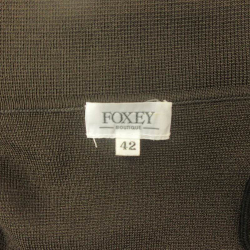 フォクシー FOXEY 美品 シルク ラップカーディガン ストレッチ有 茶 ブラウン 42 約L STK レディース_画像4