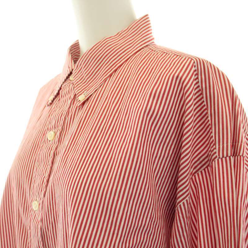 シンゾーン Shinzone STRIPE DADDY SHIRTS ストライプダディシャツ ボタンダウン ブラウス オーバーサイズ RS 赤 レッド 22SMSBL04_画像5