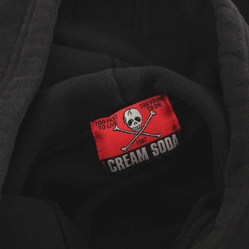 クリームソーダ CREAM SODA パーカー スウェット プルオーバー スカル プリント 長袖 M 黒 ブラック /YM メンズ_画像6