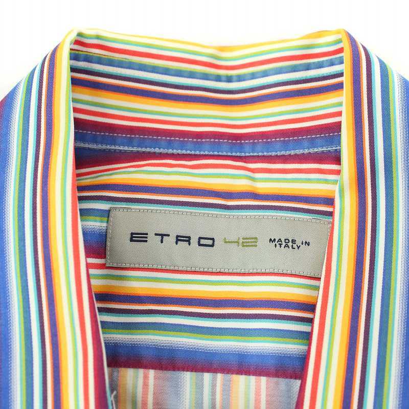  Etro ETRO shirt stripe embroidery long sleeve button down 42 XS multicolor /TK men's 