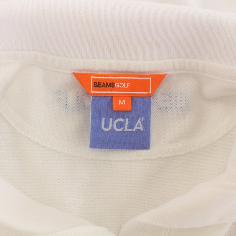 ビームスゴルフ BEAMS GOLF UCLA ポロシャツ カットソー ロゴ 半袖 M 白 ホワイト /FQ レディース_画像8