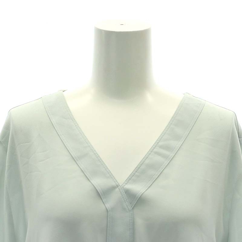  theory ryukstheory luxe blouse pull over V neck 7 minute sleeve 42 ice blue /HK #OS lady's 