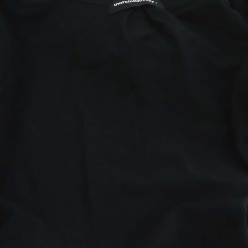 メルシーボークー mercibeaucoup ドルマンフルジップパーカー トレーナー 長袖 フード付き コットン 1 M 黒 ブラック /YQ_画像4