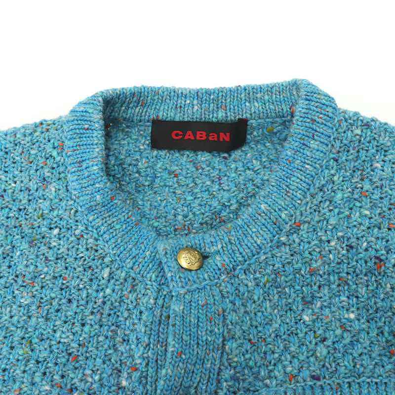 キャバン CABaN 23AW SOFT DONEGAL クルーネック カーディガン ニット 長袖 ウール F 青 ブルー /AT ■OS レディース_画像3