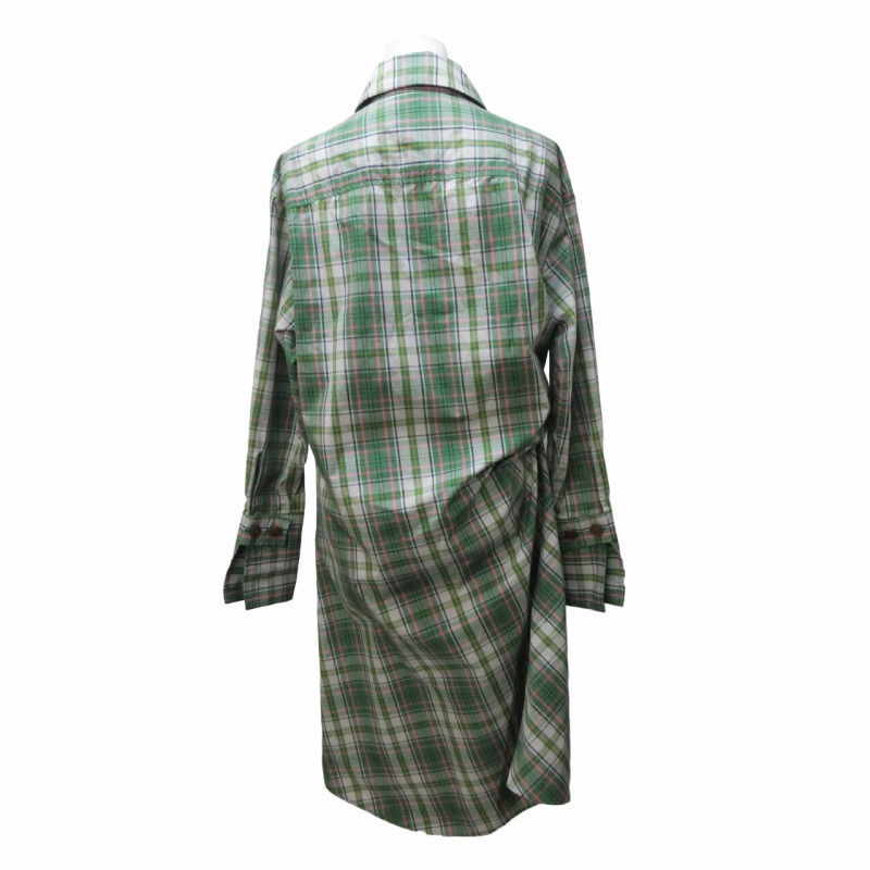  Vivienne Westwood red label beautiful goods close year shirt One-piece long sleeve long asime Logo check green series 00 0510 lady's 