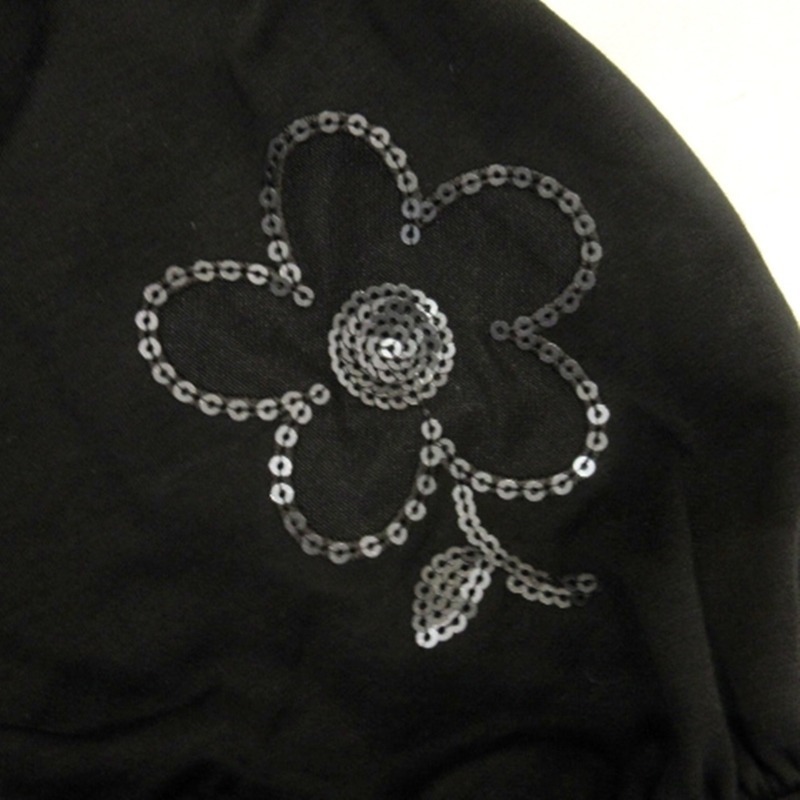 エムズグレイシー M'S GRACY Tシャツ カットソー 半袖 フラワーモチーフ ブラック 40 レディース_画像4