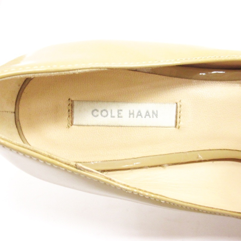 コールハーン COLE HAAN パンプス ハイヒール ポインテッドトゥ エナメル ベージュ 5.5B ■ECS レディース_画像8