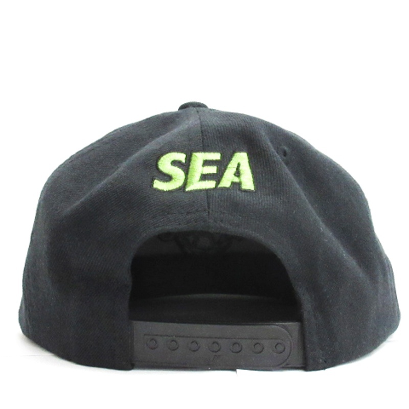 ウィンダンシー WIND AND SEA × タートルズ TURTLES ロゴ キャップ 帽子 刺繍 ブラック F メンズ_画像4