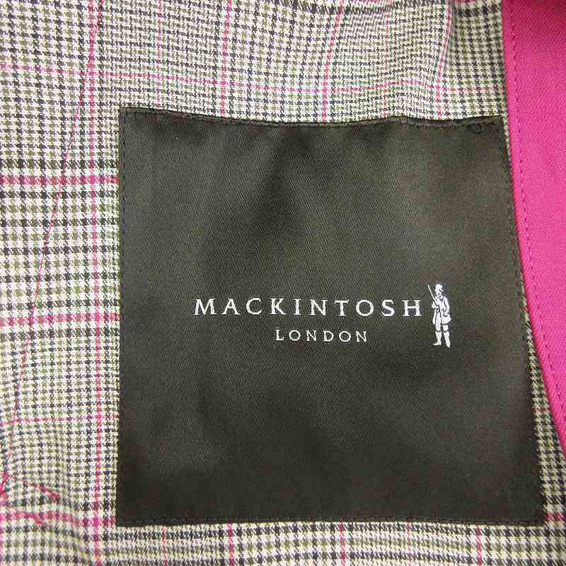 マッキントッシュ ロンドン MACKINTOSH LONDON コットンチェックダブルフェイスステンカラーコート G5A01317 ピンク 38 M位 アウター レデ_画像8