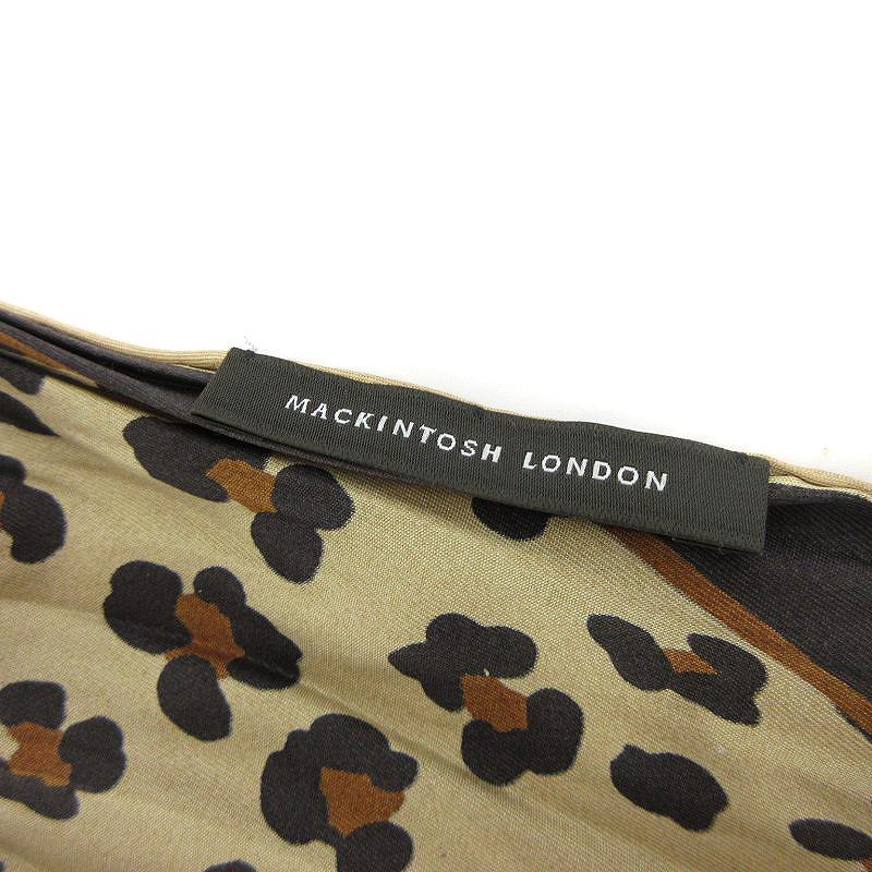 マッキントッシュ ロンドン MACKINTOSH LONDON レオパードダイヤモンドシェイプスカーフ G5705204 シルク100％ ベージュ 黒 ブラック レデ_画像8