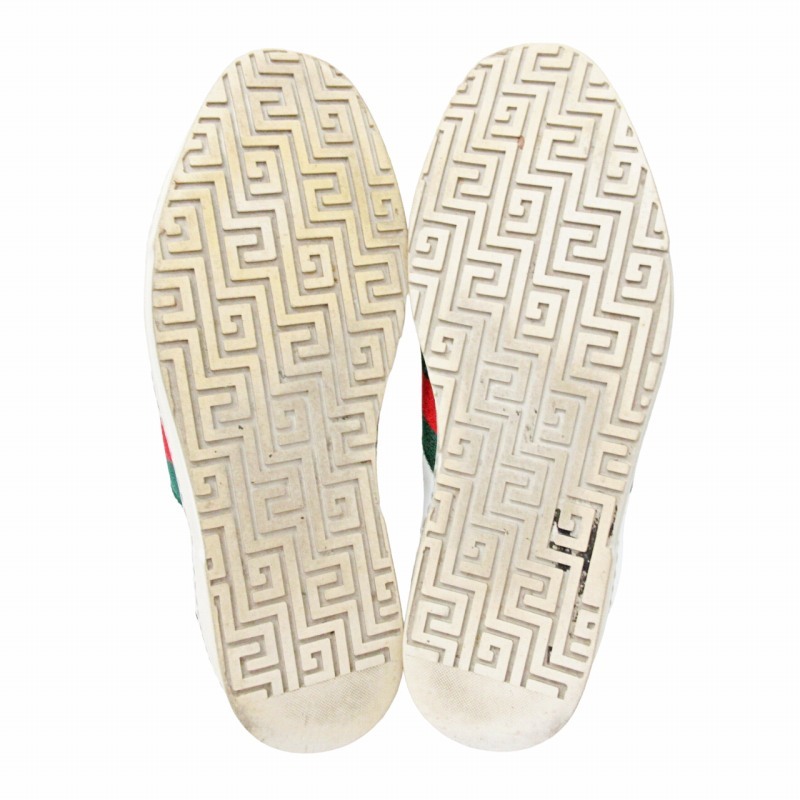 グッチ GUCCI エース シェリーライン ローカット レザースニーカー イタリア製 125375 ホワイト 40 25cm相当 0414 メンズ_画像9