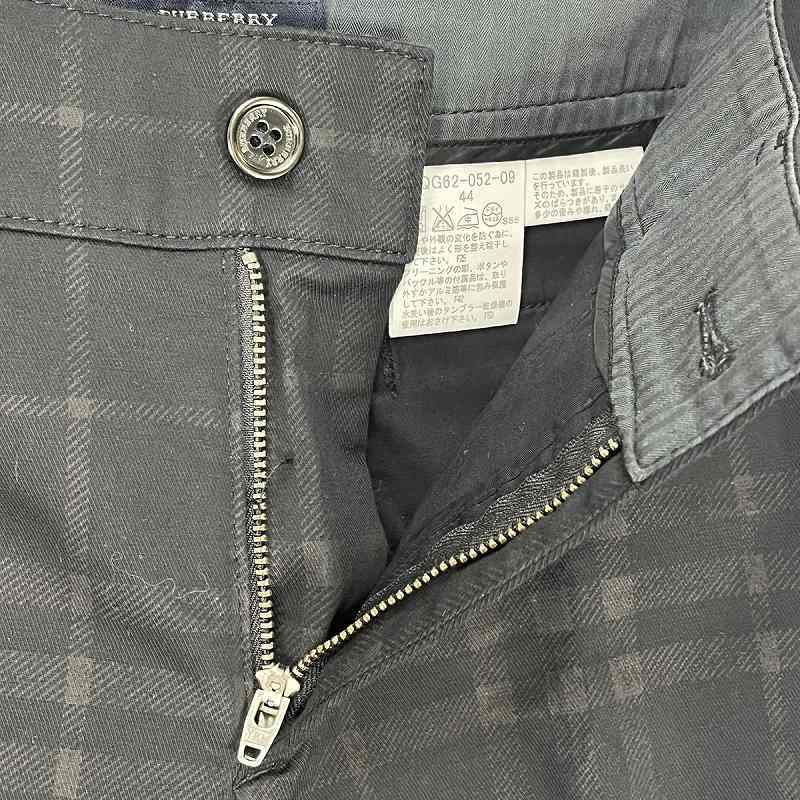 バーバリー ロンドン BURBERRY LONDON センタープレス テーパードパンツ チェック パンツ スラックス 44 黒 ブラック FQG62-052-09 メンズ_画像6