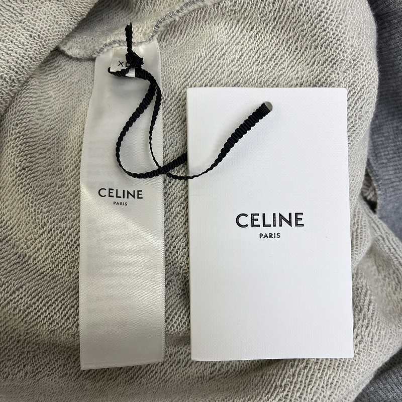 未使用品 セリーヌ CELINE 22SS スタッズ付き フーディ パーカー GOTHIC STUDS HOODIE XL グレー 2Y588670Q メンズ_画像7