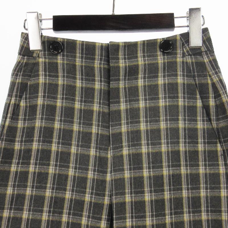  Untitled UNTITLED wide pants check wool gray 0 bottoms lady's 