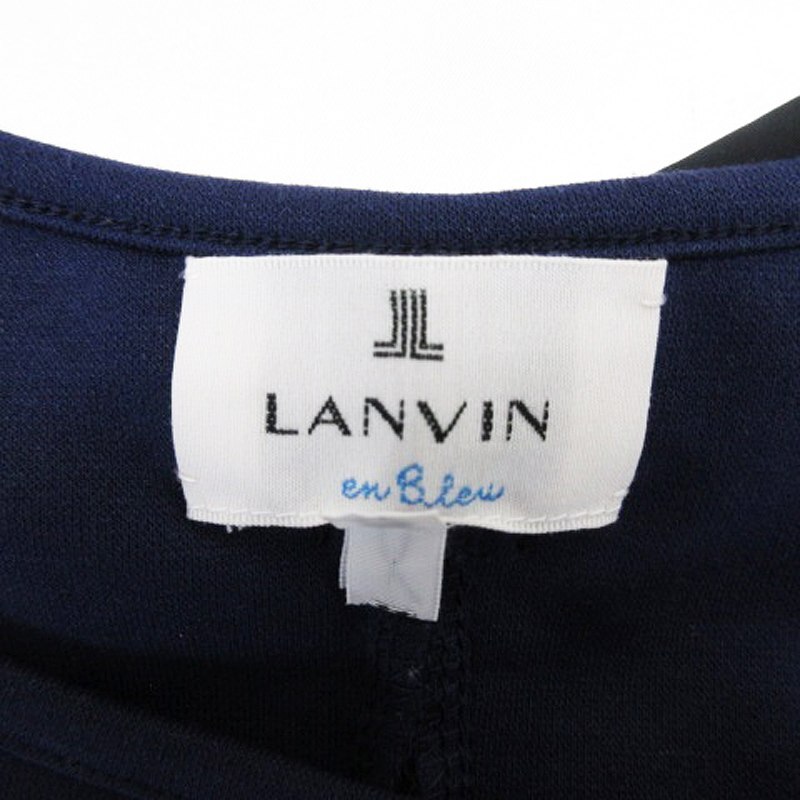 ランバンオンブルー LANVIN en Bleu バックリボン カットソー 半袖 38 ネイビー 240510E レディース_画像3