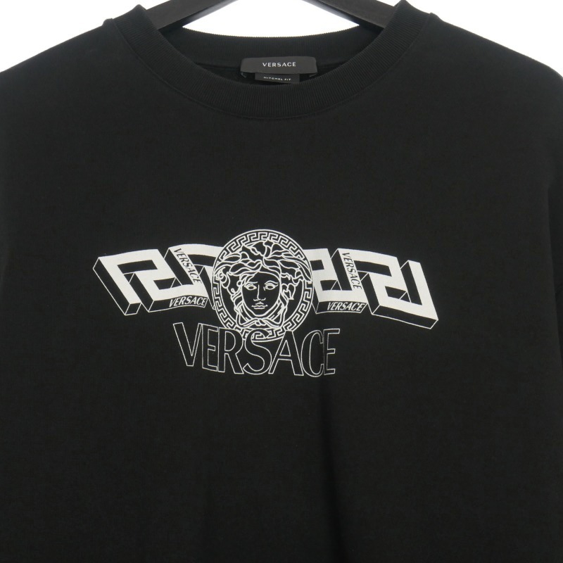  Versace Versace .VERSACE rug reka&mete.-sa print sweatshirt sweatshirt long sleeve M black black 1003992 domestic regular 