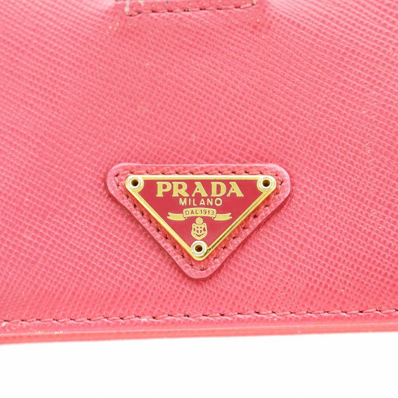 プラダ PRADA 三角プレート サフィアーノ レザー カードケース 名刺入れ ピンク 1M1211 /AN18 ●D ■OH レディース_画像3