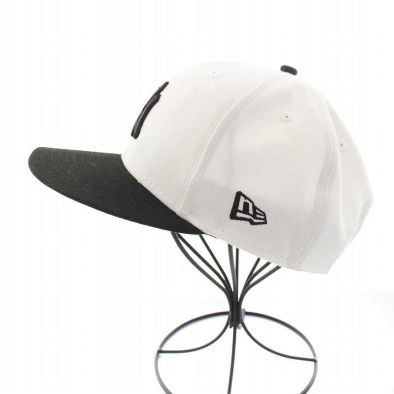 ニューエラ NEW ERA ニューヨークヤンキース ベースボールキャップ 野球帽 帽子 ロゴ 白 ホワイト 黒 ブラック /BB メンズ_画像3