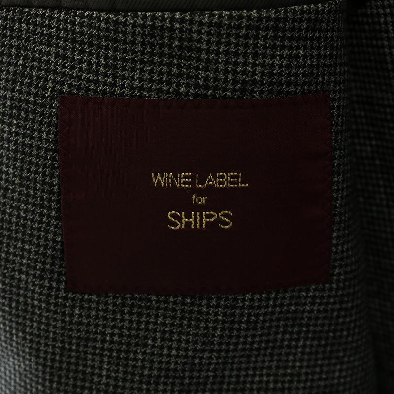 WINE LABEL for SHIPS VITALE BARBERIS CANONICO スーツ セットアップ 上下 テーラードジャケット シングル 千鳥格子 52 XL グレー_画像6