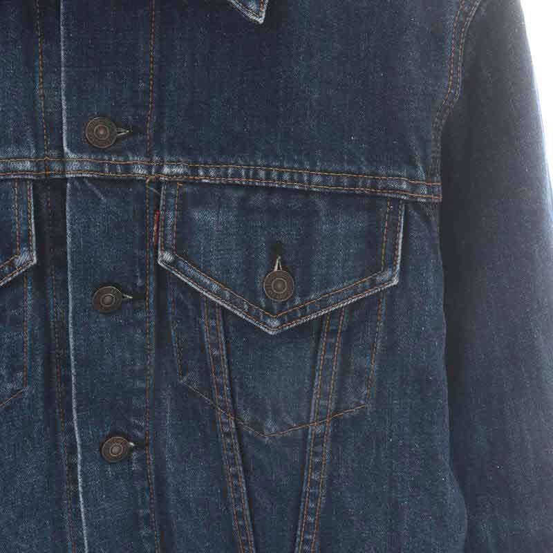 リーバイス Levi's 00s 復刻 Gジャン ジージャン デニムジャケット ステンカラー シングル USED加工 M 紺 ネイビー 70505-0301_画像5