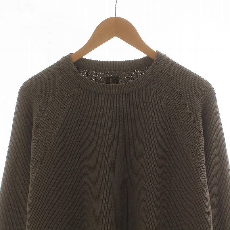 BATONER バトナー HARD TWIST WOOL CREW NECK ハードツイストウールクルーネック ニット セーター 3 L カーキ BN-20FM-013_画像4