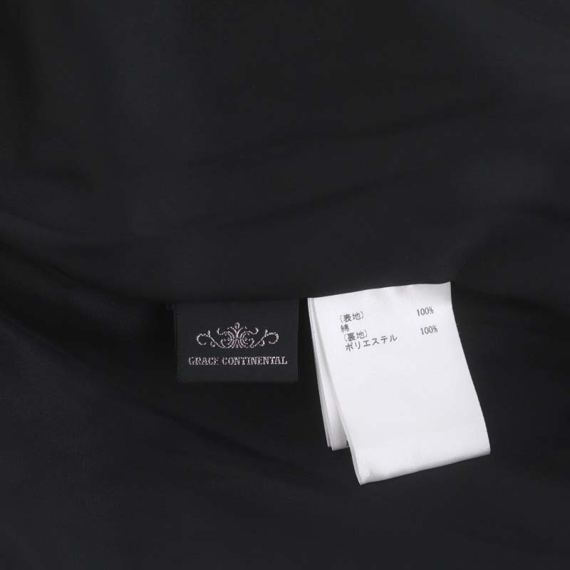 グレースコンチネンタル GRACE CONTINENTAL タッセル刺繍ミニスカート タイトスカート 38 黒 ブラック /ES ■OS レディース_画像3