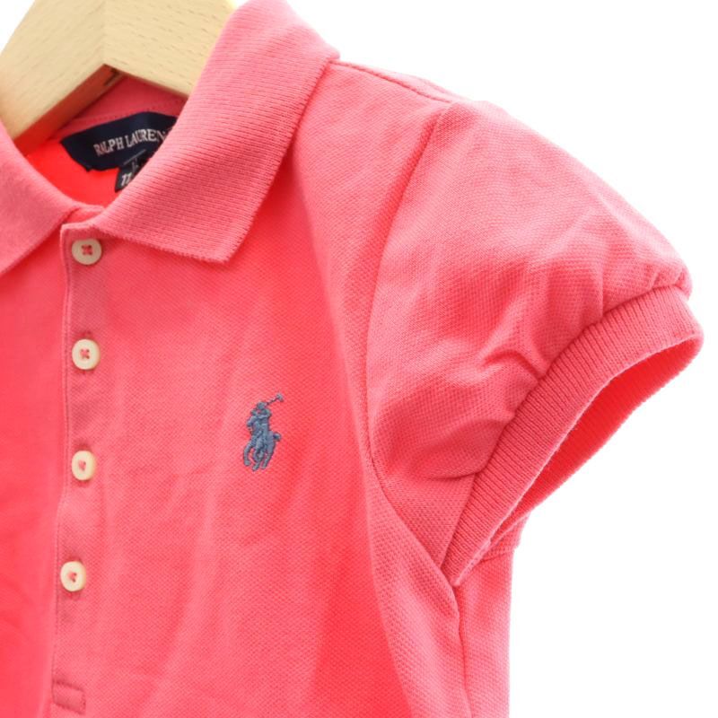  unused goods Ralph Lauren RALPH LAUREN Kids po knee embroidery polo-shirt short sleeves half button 110 pink /CX #OS Kids 
