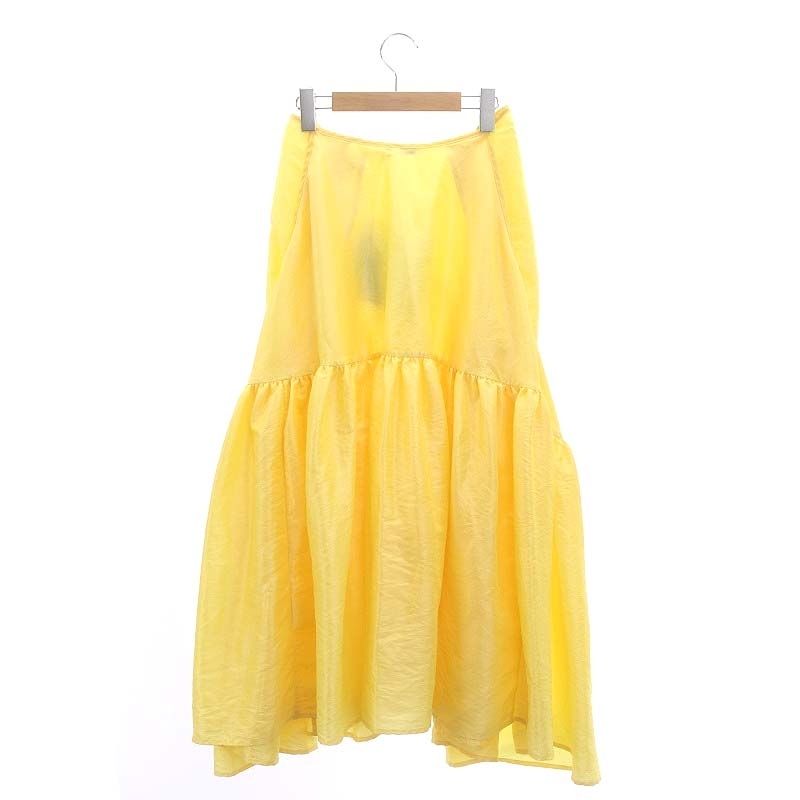 セシリーバンセン Cecilie Bahnsen lilly skirt Lilly ティアードスカート バルーンスカート フレア ロング US2 黄色 レディース_画像2