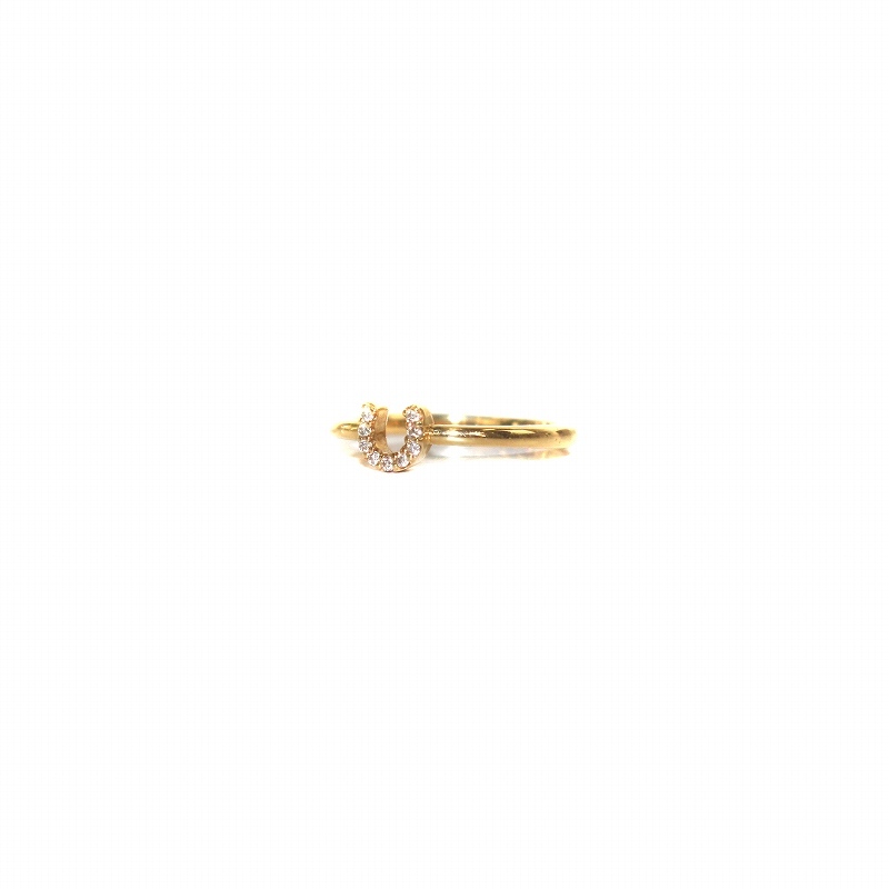 スタージュエリー STAR JEWELRY HORSESHOE PINKIE RING ピンキーリング 指輪 K18 ダイヤモンド 0.02ct 2号 イエローゴールド_画像2