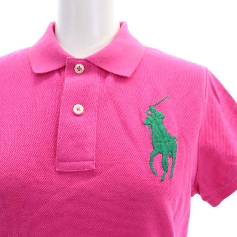 ポロ ラルフローレン POLO RALPH LAUREN ビッグポニー ポロシャツ 半袖 刺繍 コットン S 160/84A ピンク /NR ■OS レディース_画像4