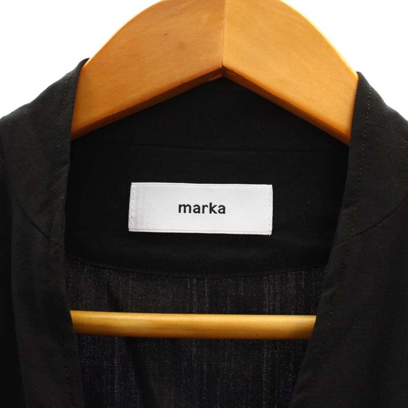 マーカ marka 22SS WOOL TROPICALジャケット ノーカラー アウター 薄手 ウール 1 ダークグレー /NR ■OS ■AD メンズ_画像3