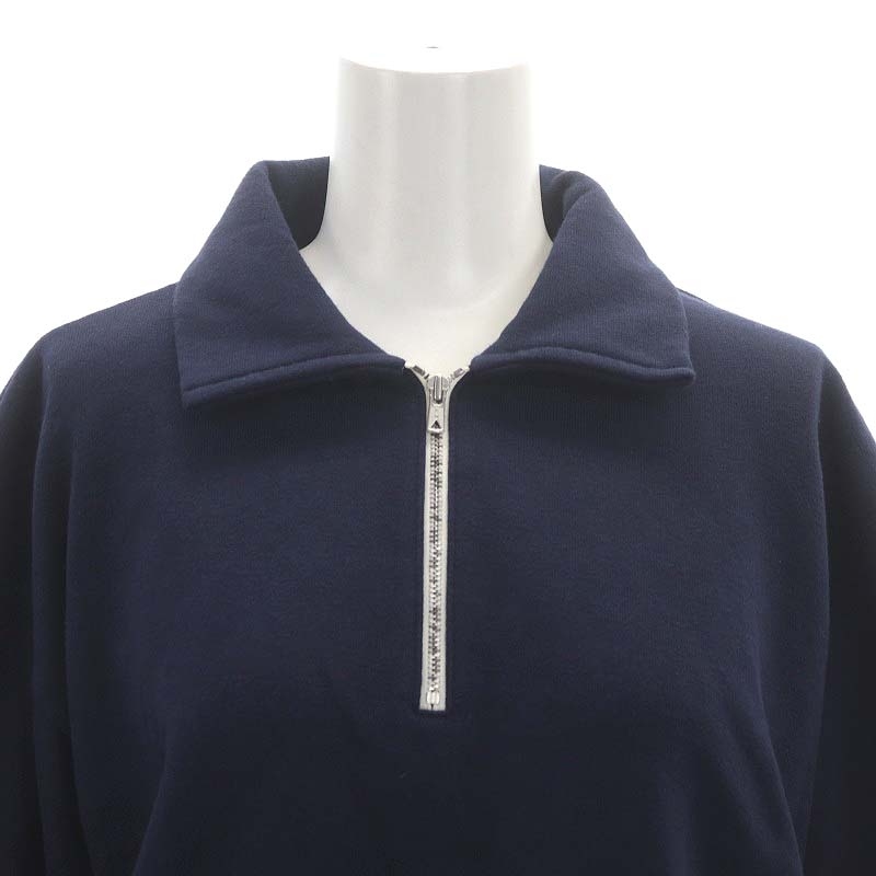 フィルメランジェ FilMelange 23AW ロンハーマン別注 Half Zip Sweat Pullover スウェット トレーナー ステンカラー 長袖 紺 ネイビー_画像4