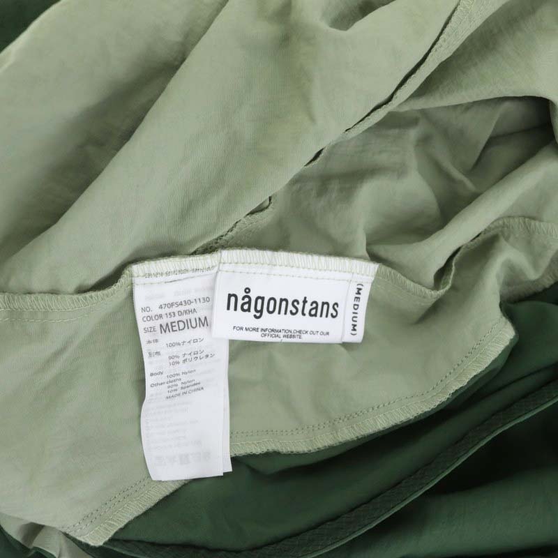 ナゴンスタンス 22SS ナイロンプルオーバージャケット ブルゾン 配色 オーバーサイズ M カーキ スモークグリーン グレー レディース_画像3