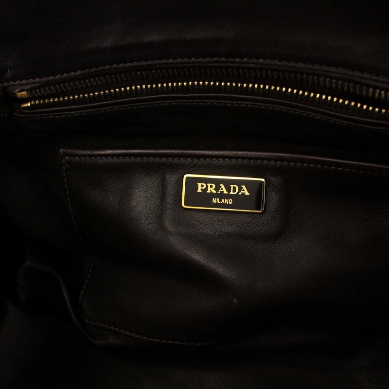 プラダ PRADA ボーリングバッグ ハンドバッグ ボストンバッグ CHECK三角プレート ゴールド金具 赤 白 レッド ホワイト BL0889_画像7