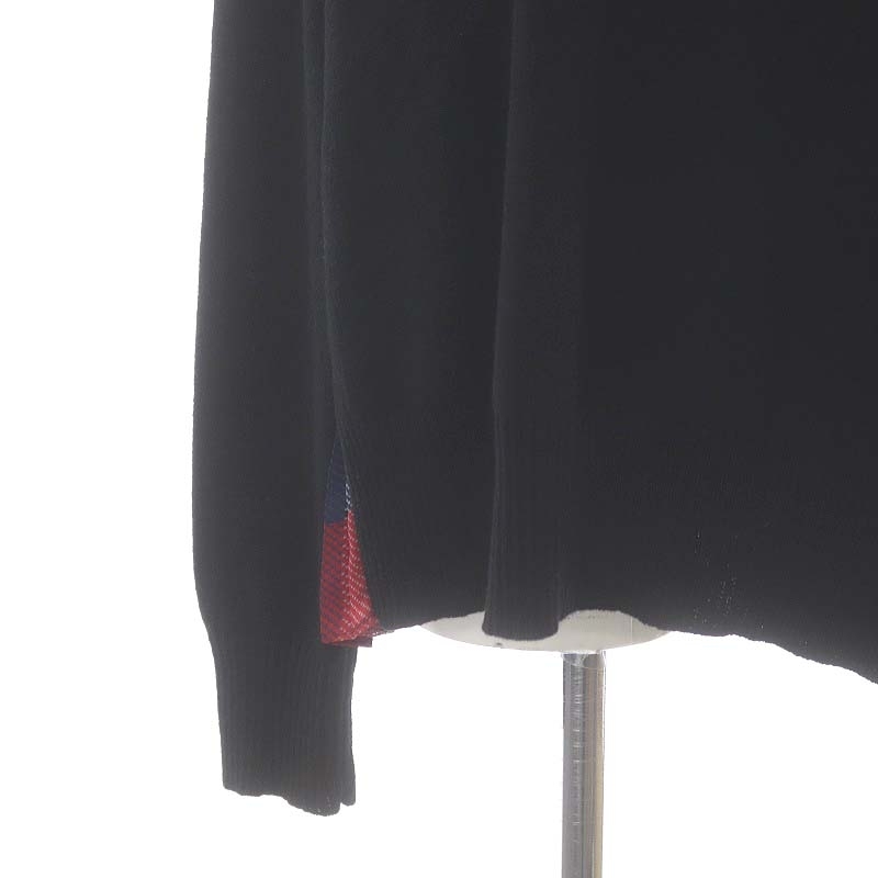 サカイ sacai Plaid Wool Knit Pullover プルオーバー ニット セーター 切替 長袖 3 黒 赤 青 22-06211 /DF ■OS レディース_画像6