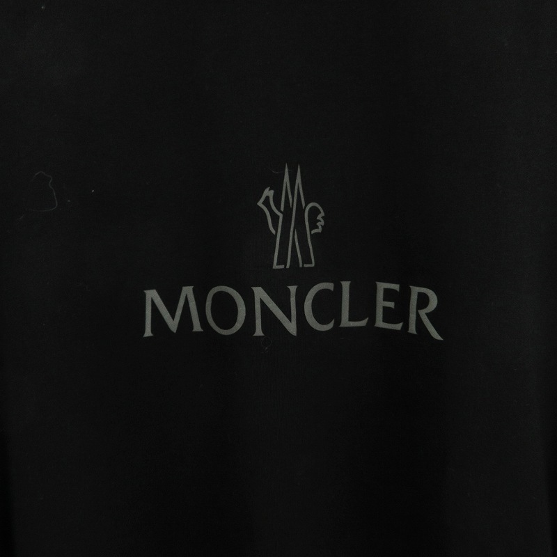 未使用品 モンクレール MONCLER タグ付き 24SS Logo print Tshirt Tシャツ カットソー 半袖 クルーネック ロゴ ワッペン J10918C00060 黒_画像4
