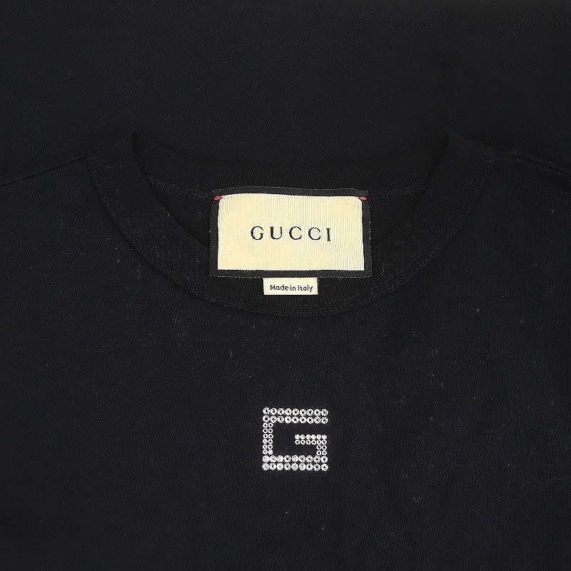 グッチ GUCCI ラインストーン G Tシャツ 半袖 カットソー S 黒 ブラック 748287 /MI ■OS ■SH レディース_画像3