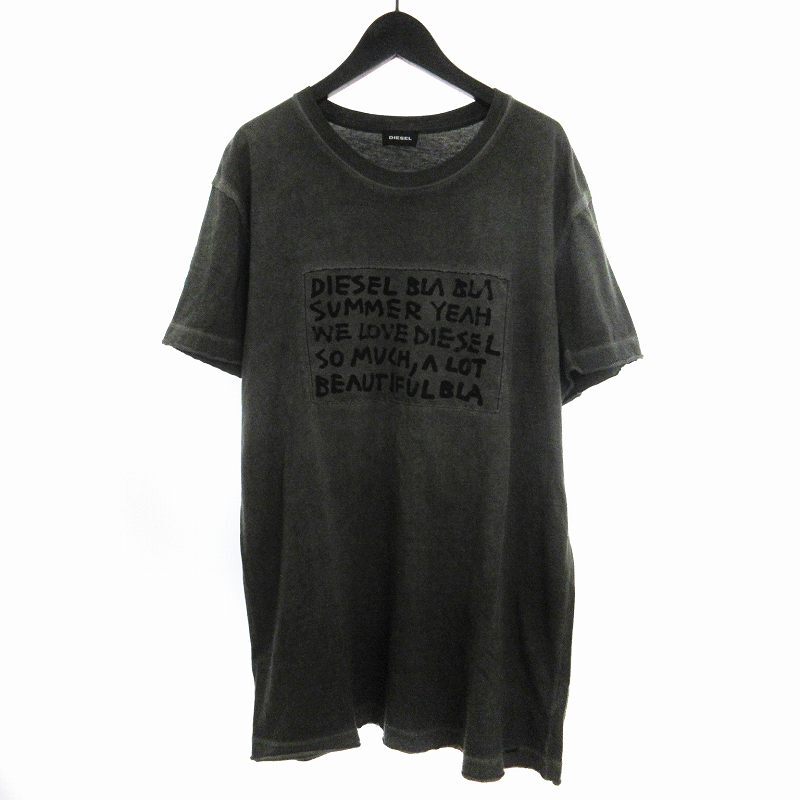 ディーゼル DIESEL Tシャツ カットソー 半袖 ピグメント加工 グレー XL ■SM1 メンズ_画像1