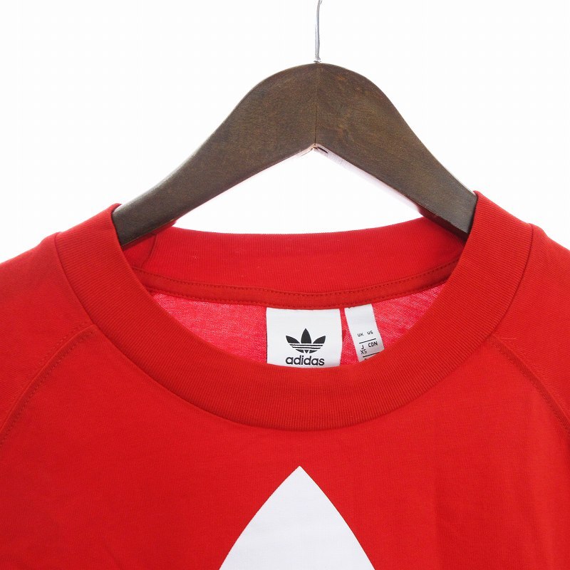 アディダス adidas 20SS Tシャツ カットソー 半袖 ロゴ プリント オーバーサイズ レッド 赤 XS ■SM1 メンズ_画像4