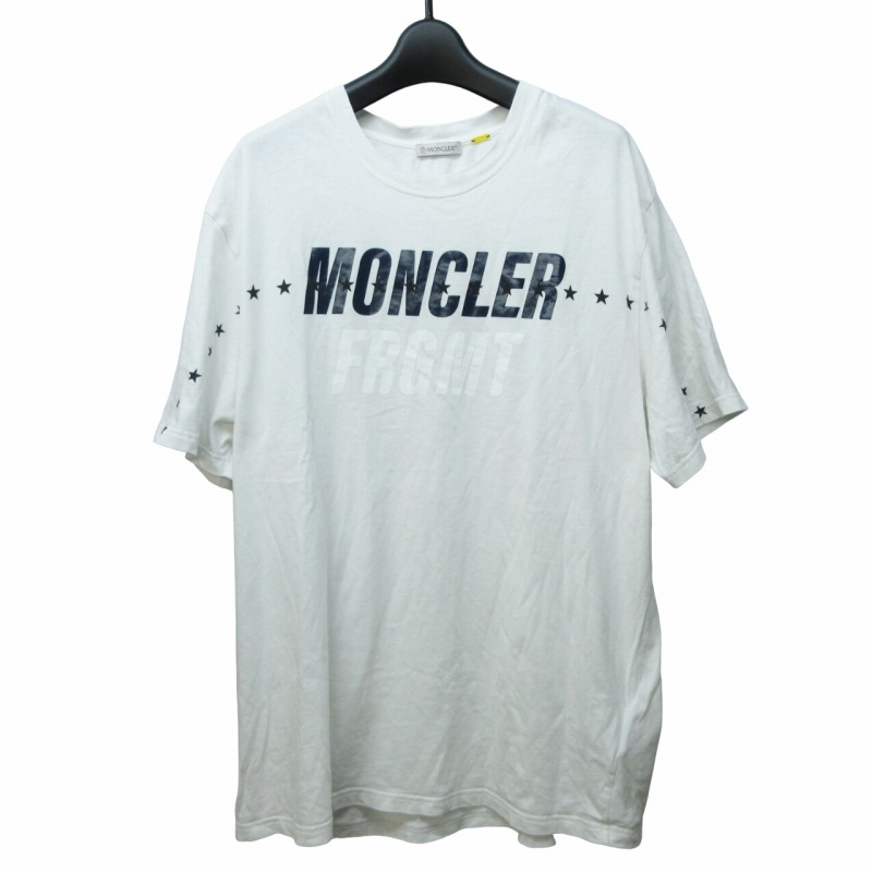 モンクレール ×7 フラグメント コラボ 21AW Tシャツ カットソー 半袖 クルーネック ロゴ プリント 星 白 ホワイト M 0514 MKS メンズ_画像1