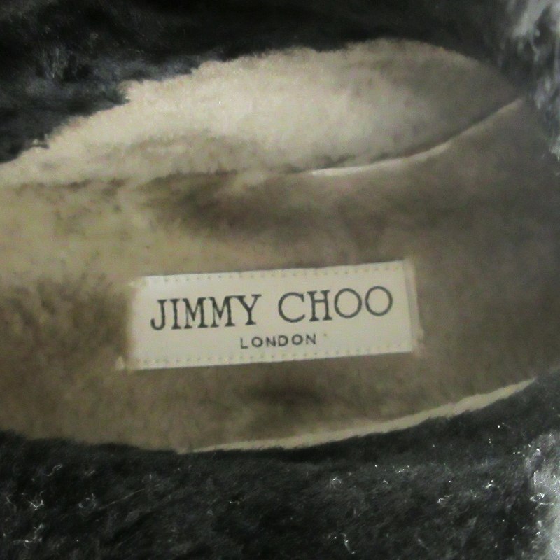 ジミーチュウ JIMMY CHOO ムートンブーツ ショート ジップ 黒 ブラック 36 23cm位 靴 レディース_画像6