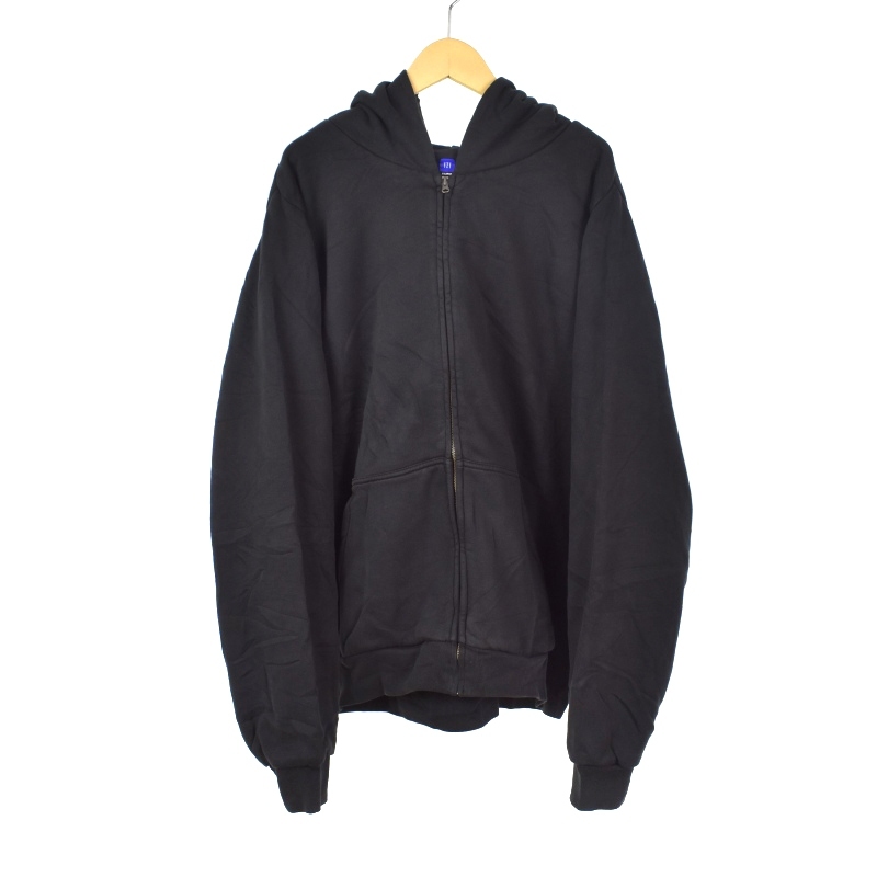 イージーギャップ YEEZY GAP FULLZIP HOODIE BLACK パーカー フーディー ジップアップ XL 黒 ブラック メンズ_画像1