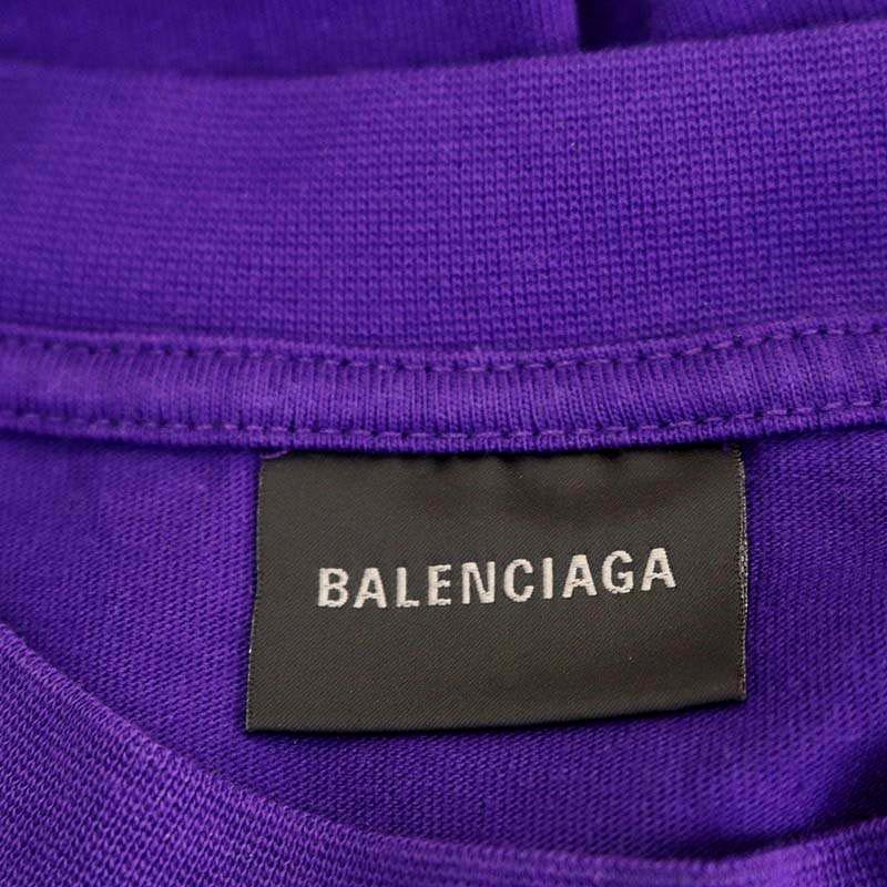 バレンシアガ BALENCIAGA ロゴ刺繍 Tシャツ カットソー 半袖 XS 紫 パープル 615965 /HS ■OS ■SH レディース_画像3