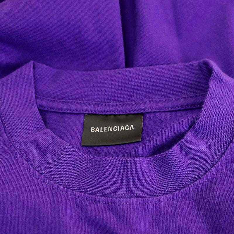 バレンシアガ BALENCIAGA ロゴ刺繍 Tシャツ カットソー 半袖 XS 紫 パープル 615965 /HS ■OS ■SH レディース_画像6