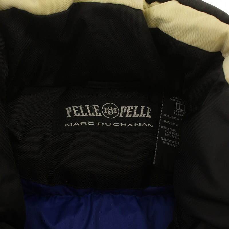 ペレペレ PELLE PELLE MARC BUCHANAN マーク ブキャナン ダウンジャケット ジップアップ ロゴ 黒 ブラック /IR ■GY01 メンズ_画像4