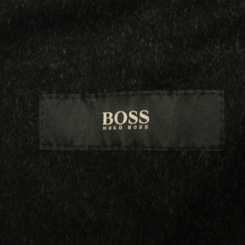 ヒューゴボス HUGO BOSS ステンカラー コート ロング カシミヤ混 黒 ブラック 48 アウター メンズ_画像7