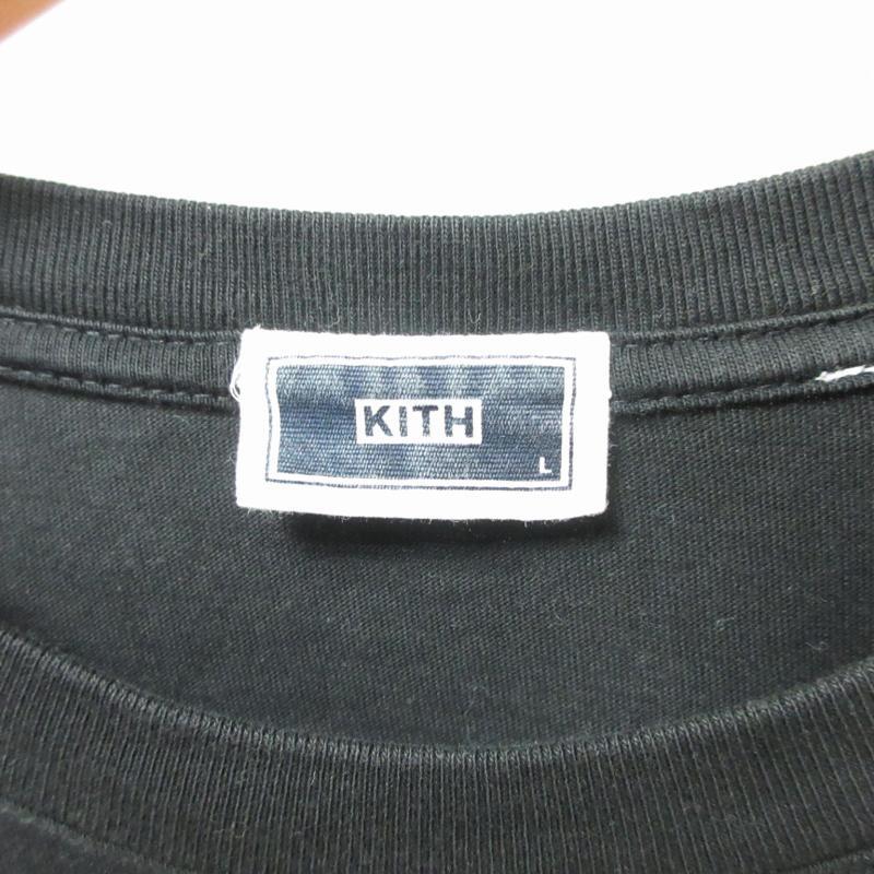 KITH NYC 美品 近年 Ice Cube Blocks Logo Tee アイスキューブブロックスロゴ Tシャツ カットソー プリント 半袖 黒 ブラック Lサイズ_画像5