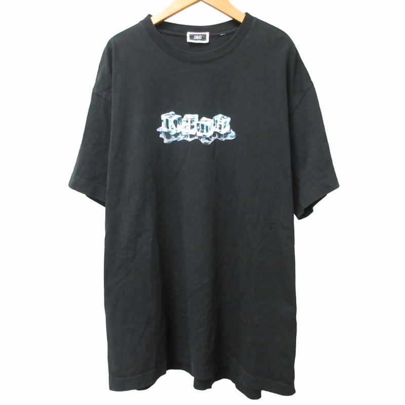 KITH NYC 美品 近年 Ice Cube Blocks Logo Tee アイスキューブブロックスロゴ Tシャツ カットソー プリント 半袖 黒 ブラック Lサイズ_画像1