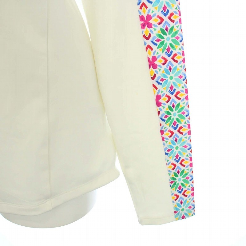 a-ru L X Ralph Lauren половина Zip стрейч жакет блузон Zip выше общий рисунок переключатель SP белый белый /TK женский 