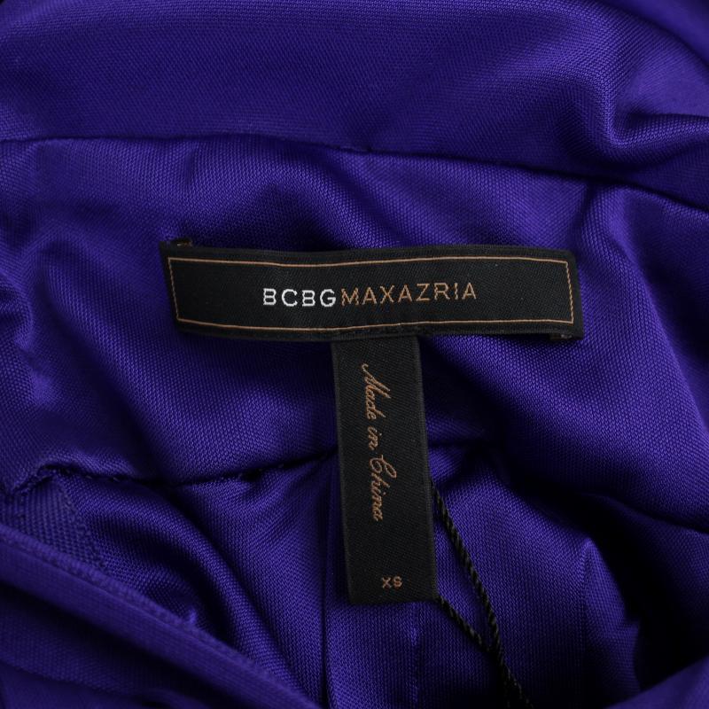 ビーシービージーマックスアズリア BCBGMAXAZRIA ドレス ワンピース ミニ丈 ノースリーブ 0 XS 紫 パープル /BM レディース_画像4